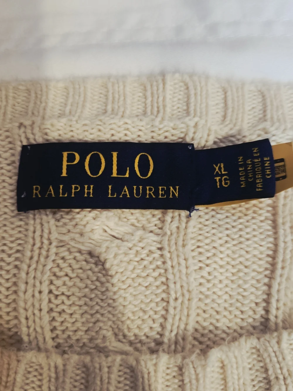 Polo by Ralph Lauren Cable-Knit Crewneck Sweater in Cream